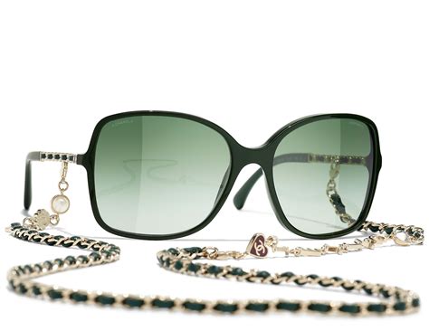 CHANEL 5210Q Square Acetate & Lambskin Sunglasses.